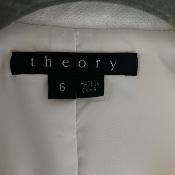 Theory cream moto jacket, size 6 - Picture 5 of 8